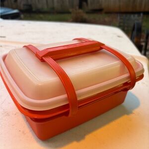 Tupperware Red and White Food Container lunchbox